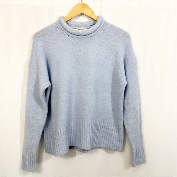 Madewell Fulton Soft Knit Pullover Sweater in Baby Blue - Picture 3 of 11